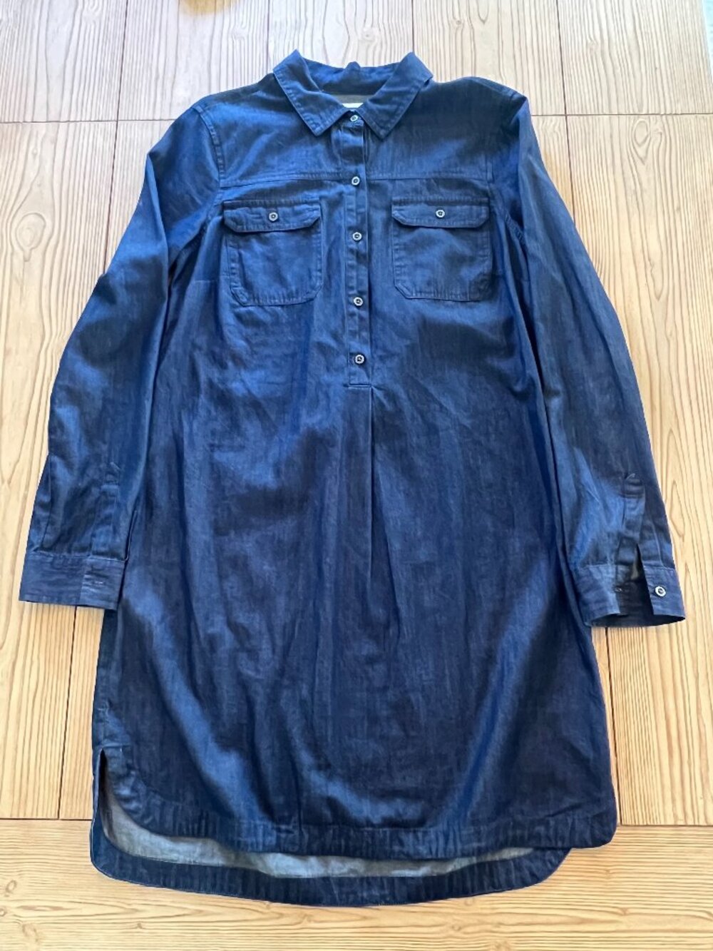 Old Navy Indigo Chambray Shirt Dress Small Petite SP